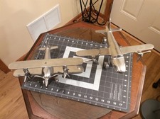 Lot of 2 Art Deco Airplane Diecast Aluminum Plant Wheels Military Decor Pilot