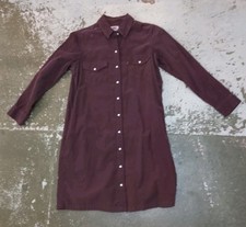 Levis -  Selma Corduroy Shirt Dress - UK 14 /Medium  - Burgundy