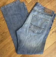 Nautica Mens Jeans 36 x 32 (Runs Big) Relaxed Fit Light Wash Zip Fly Cotton