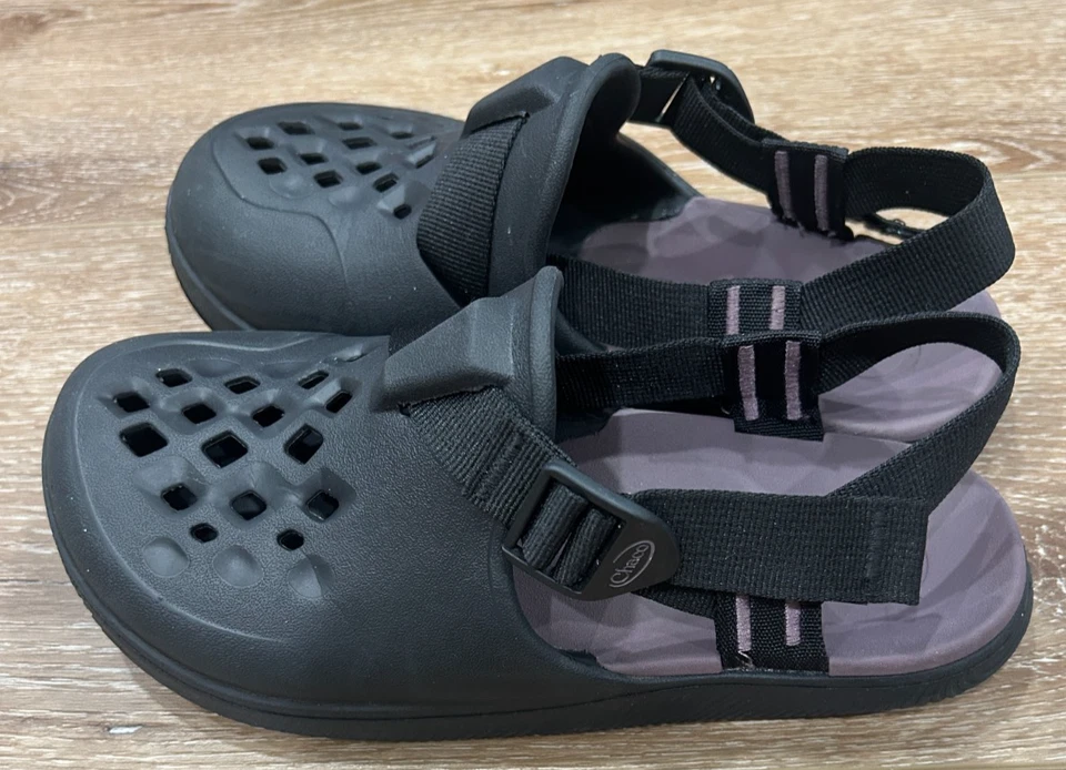 Zuecos Chaco Chillos para mujer 8 negros correa ajustable zapatos cómodos informales Foto 2 de 4