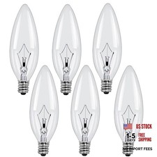 E12 Candle Light Bulbs,0W Candelabra, B10 ClearBase Bulb with Warm White 6
