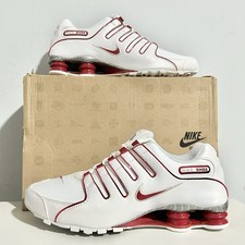 Nike Shox NZ EU "Blanco Gimnasio Rojo" Para hombres Talla 10 Fibra de Carbono Estilo de Vida Tenis