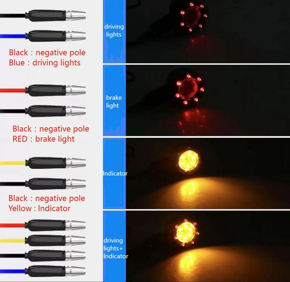 2x Motorcycle LED Turn Signal for Harley Blackline Cross Bones Dyna Universal Foto 2 de 4