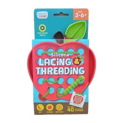Chuckle & Roar Silicone Lacing Threading Apple Color Red - Slight Tear To Retail