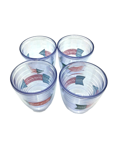 4-piece Set of "ICE COLD SOLD HERE" Logo of Coca-Cola Insulated Tumblers 4" Tall - Picture 2 of 14