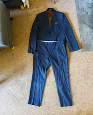 NEXT Tailoring Slim Fit Blue 2-Piece Suit 42R Jacket 34W 29L Trousers