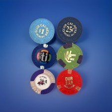 Lot 6 Las Vegas  Reno Casino Chips-TI, Winne Circle,Cal-Neva, Our Bar
