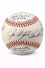 PERFECT GAME MULTI SIGNED BASEBALL BAS A62493 17 AUTOS HUNTER KOUFAX HALLADAY