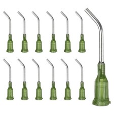 25Pcs 1Inch 14Ga 45° Angled Dispensing Needles, Dark Green