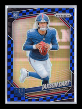 2025 Panini Prizm Jaxson Dart Black & Blue Checker SSP Rookie #332 - Color Match