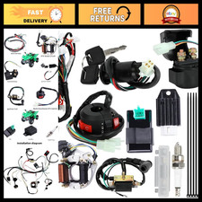 Complete ATV Wiring Harness Kit for 50cc 70cc 110cc 125cc Quads, Ignition Coil 