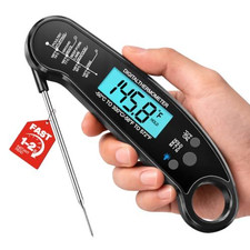 Meat Thermometer Digital, 1-2 Sec Instant Read, Grilling, Cooking, Food Black