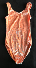 Performa Dancewear Crushed Velvet Orange Dance Gymnastics Leotard Size SA