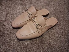 Zara Women's Slip On Mule Loafer Shoes Tan 36 EU New Display Pair