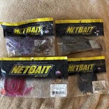 Lot Of 4 NetBait Various Styles Contour Worm Paca Chunk Sr Different Colors