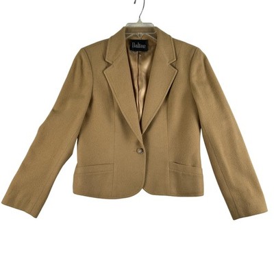 Vintage Dalton Blazer Womens 10 Camel Brown Wool Camel Hair Lined Union Made 90s