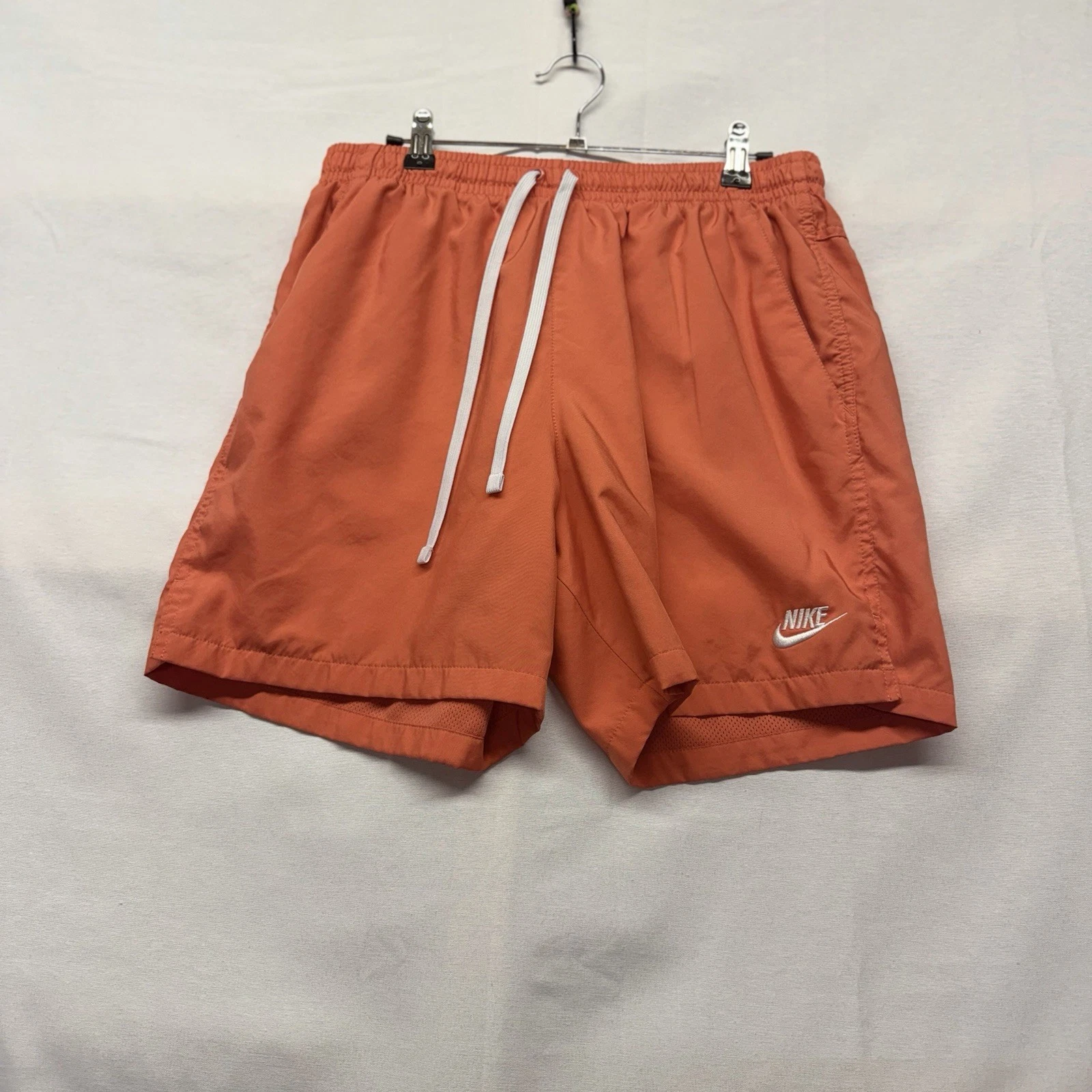 Nike Men's Orange Sportswear Woven Mesh Lined Shorts Sz L