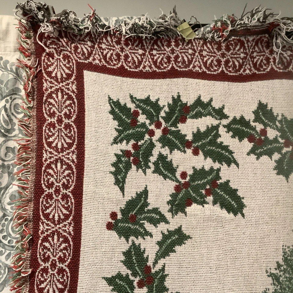 Tapiz manta de colección 57x48" 100 % algodón Papá Noel Nick Kris Kringle Holl Foto 3 de 4