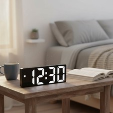 Digital Alarm Clock LED Large Display Battery Backup Snooze