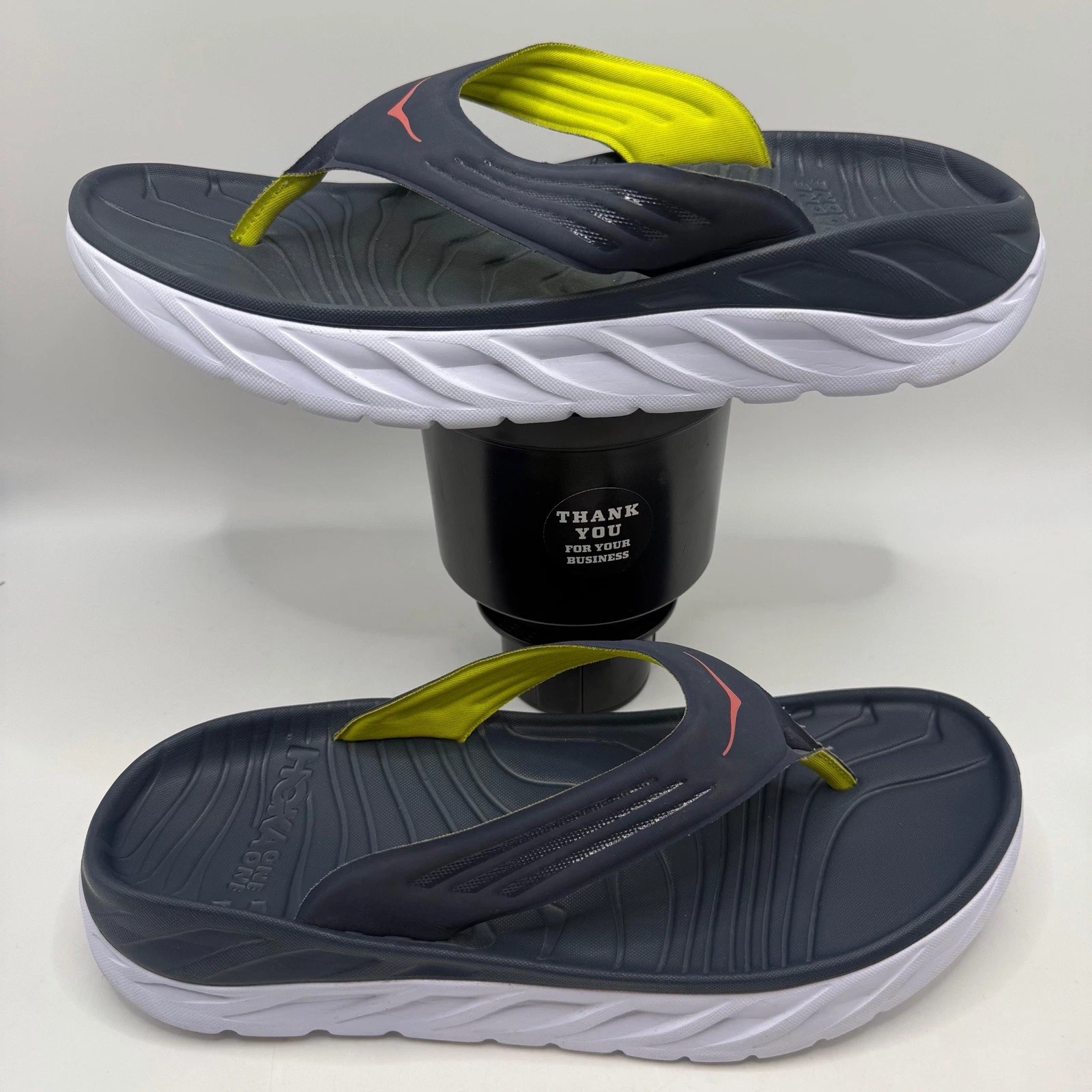 Hoka One One Ora Recovery Flip 2 Sandals Navy Lime Men’s Size 12US