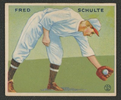 1933 Goudey #112 Fred Schulte Washington Senators ~ EX (ink reverse)