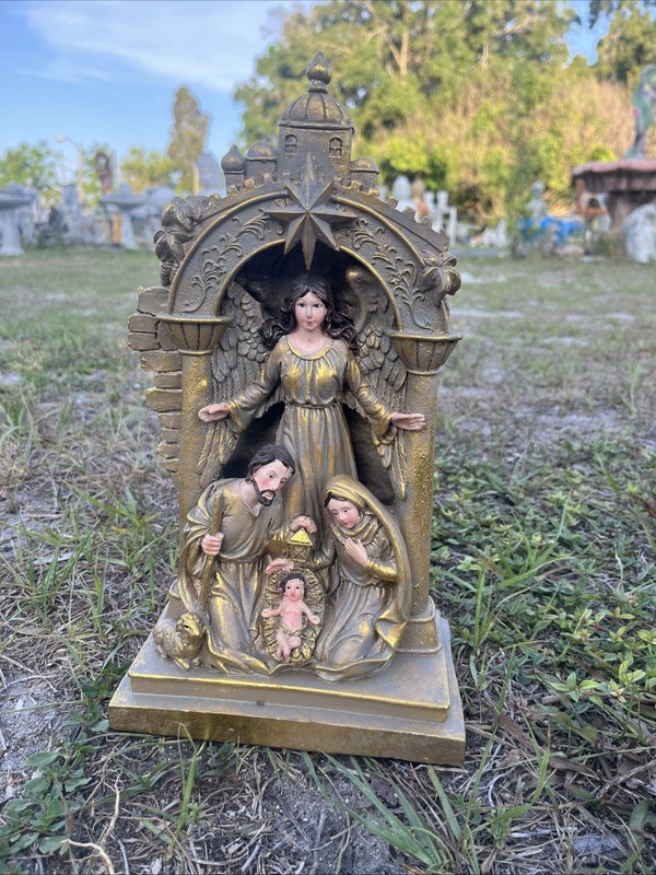 Latex Fiberglass Mold. Make Concrete Or Plaster 12 Inches tall Holy Family 