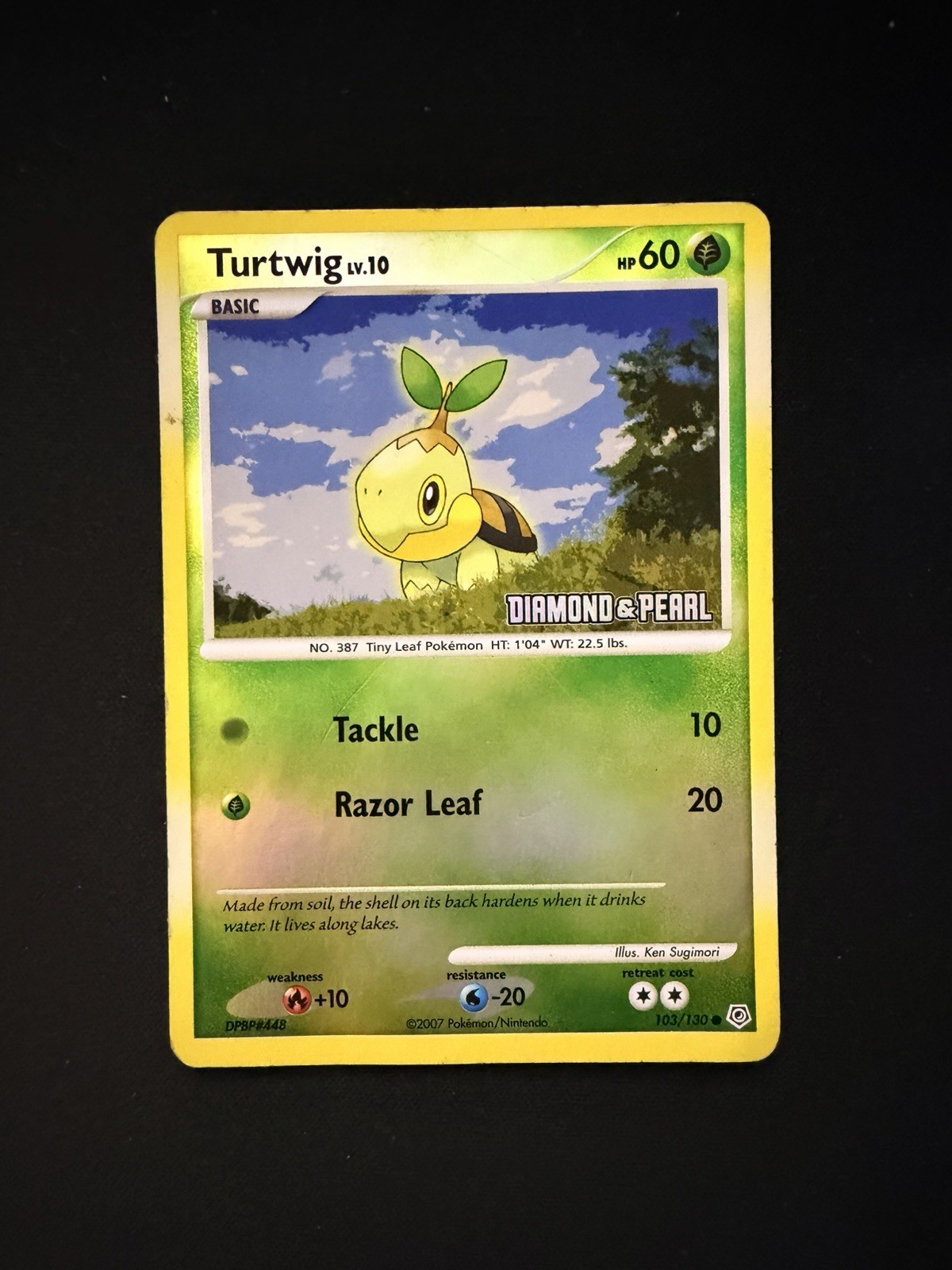 Pokemon TCG Card 2007 Diamond & Pearl - Turtwig 103/130 Reverse Holo