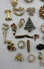 Costume Jewelry Gold Tone Moon Star Cat Heart Bird Pin Brooches Lot 0.7Lb — photo 5