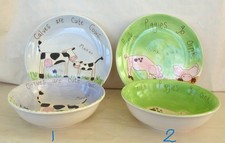 Whittards  Cow Calves Pigs Plate and Bowl Choose Priced per Set