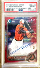 2022 Bowman Draft Jackson Holliday Chrome Draft Pick -  RED WAVE  - #CDAJH   4/5
