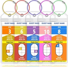 5Pk Clear PVC Cruise Luggage Tag Holders w/Steel Loops,Fits Royal Caribbean,Cele