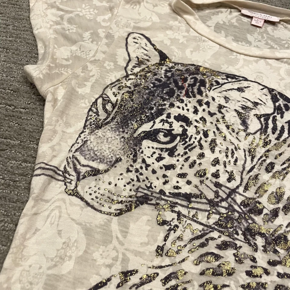 Camisa de Alta Costura Romeo y Julieta Para Mujer Grande Leopardo Y2K Gráfico Dorado EE. UU. Transparente Foto 3 de 4
