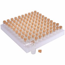 10ml Small Glass Bottles with Cork Stoppers,pack of 100 Vials Tiny Jars for D...