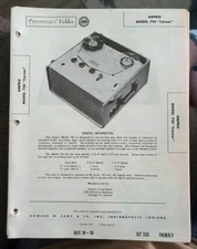 Original 1956 SAMS PHOTOFACT 333-3 Ampro Model 745 "Career"