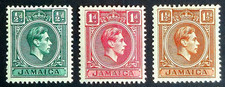 Jamaica Stamps SG # 121-123 (lot of 3) - King George VI, MH 1938