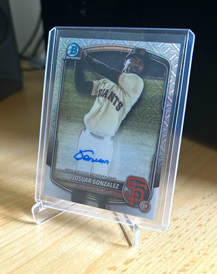 Topps 2025 Bowman Chrome Josuar Gonzalez Auto #BMA-JG Giants Mojo