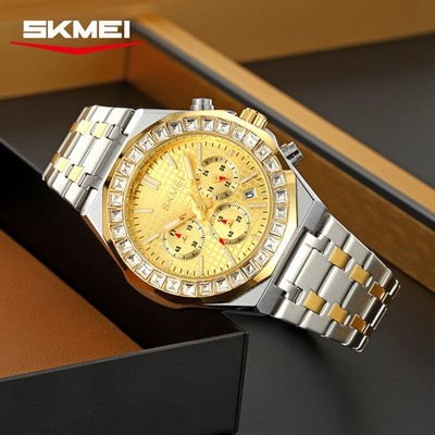 Diamond Mens Quartz Wristwatches Luxury SKMEI 2380 Fashion Imitation Waterproof