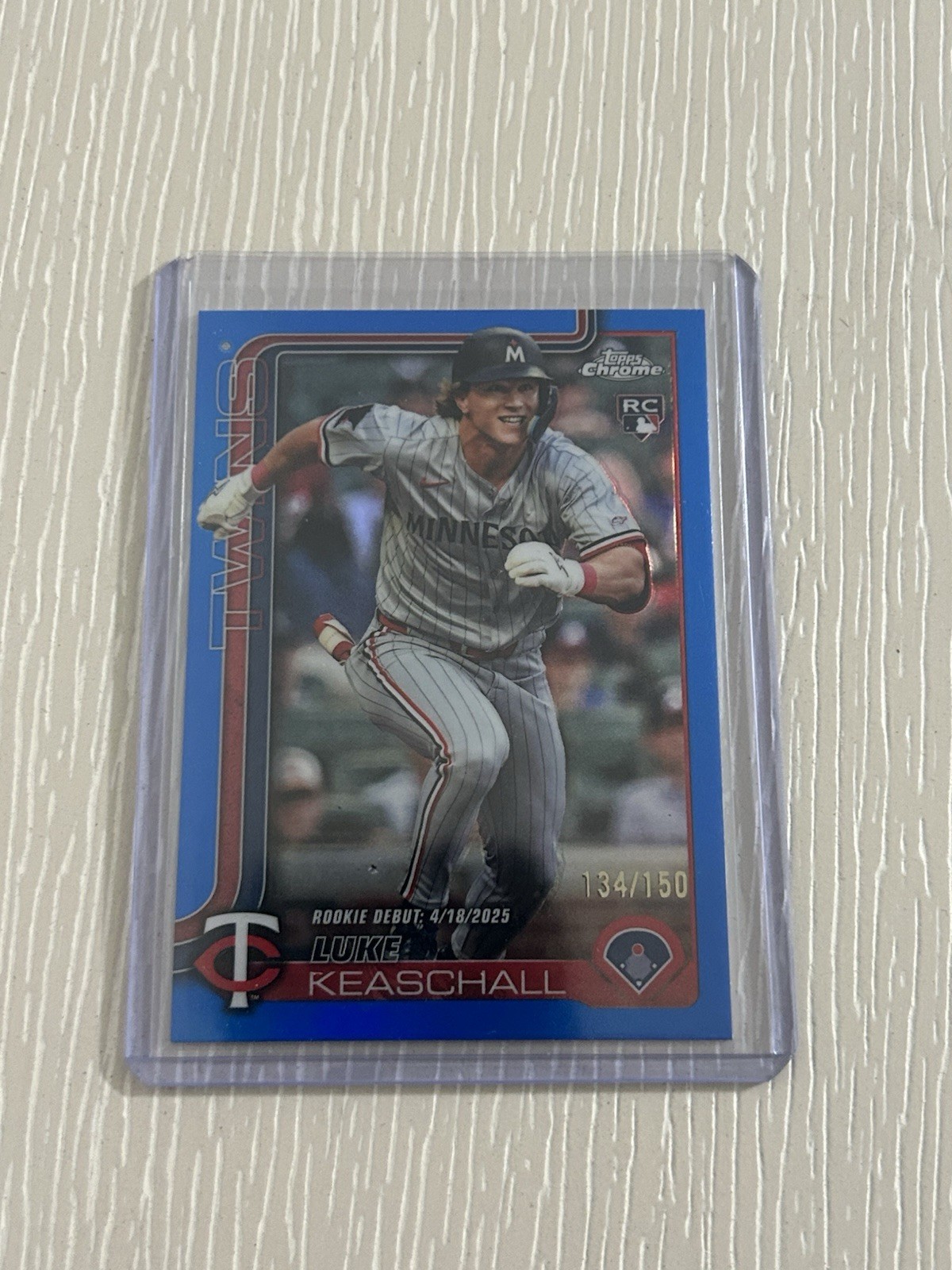2025 Topps Chrome Update #USC134 Luke Keaschall Blue Wave Refractors #66/150