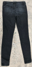 prAna Women's Skinny Jeans Black Slim Fit Denim Button Logo Accents 5-pkt 4/27