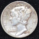 1939 VERY GOOD-FINE Mercury Dime, 90% SILVER!