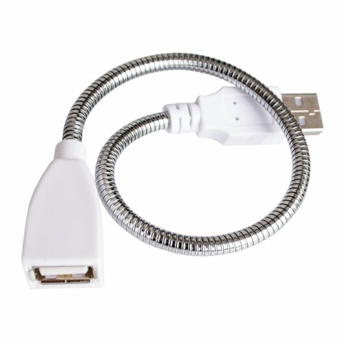 USB Male-Female LED Light Cable Flexible Extender Metal Hose Tube 30cm - Picture 2 of 2