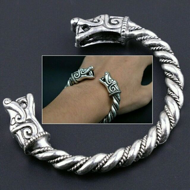 Mens Vintage Open Bangle 925 Sterling Silver Thai Handmade Twisted Cuff Bracelet