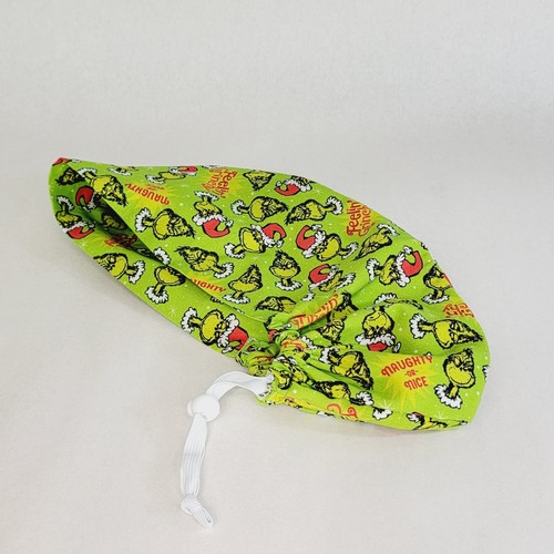 Women Christmas Grinch Scrub Hat Surgical Cap Nurses Hat Medical USA Made - Picture 7 of 8