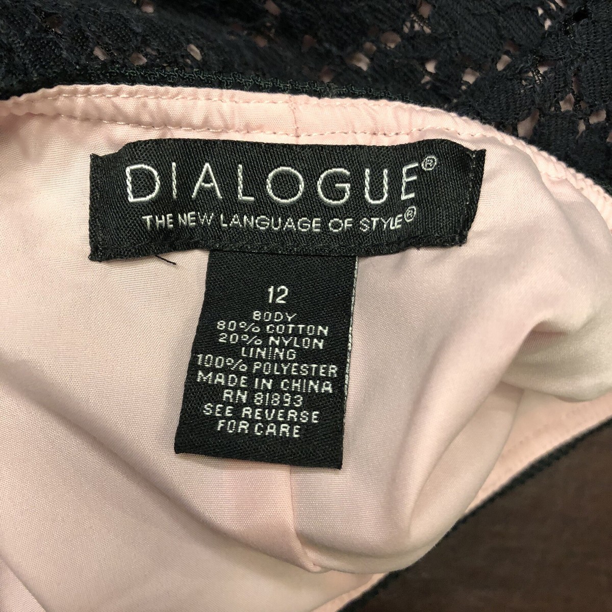 み。 Dialogue Womens Skirt Size 12 Black with pink lining. | eBay