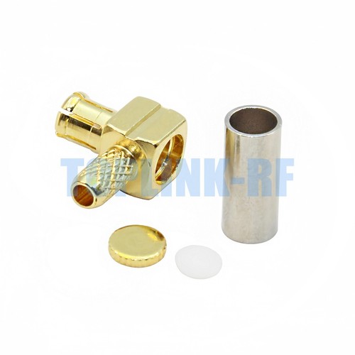 50x MCX Male Crimp Right Angle RF Connector For RG174 RG316 RG-188A LMR100 75ohm - Picture 2 of 4