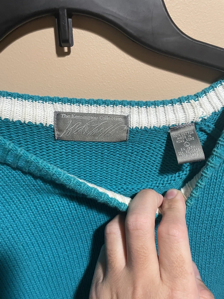 Suéter de golf vintage Lord & Taylor para hombre talla grande punto suéter bordado Foto 2 de 4