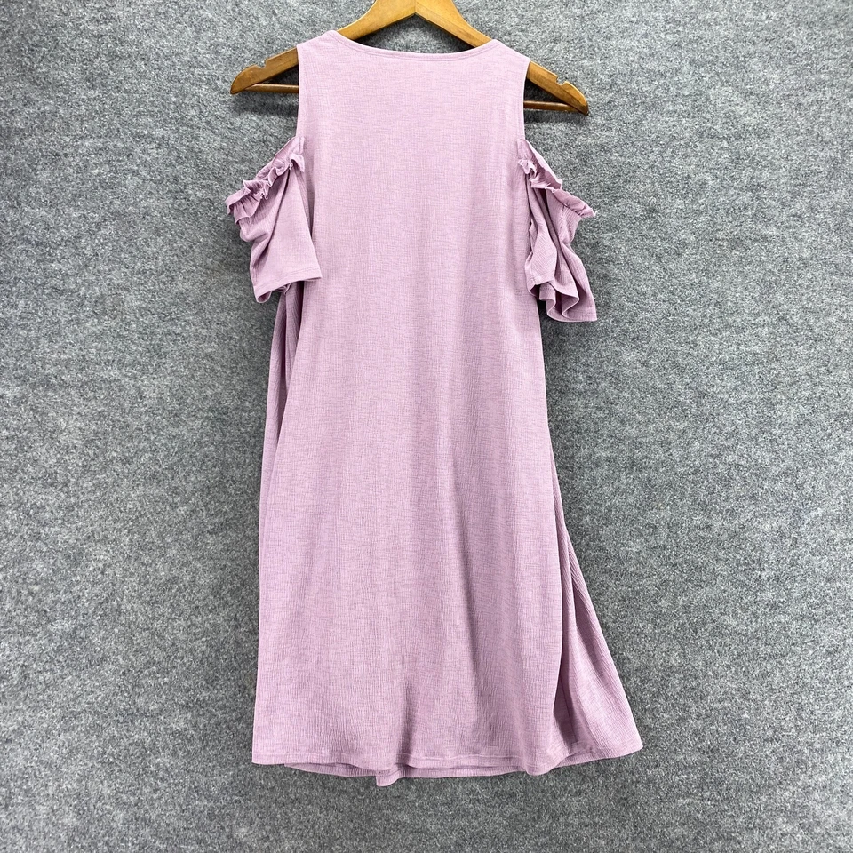 Lauren Conrad 连衣裙女式 XS 紫色转变 Midi 挖肩短袖休闲 — 第 2/4 张图片