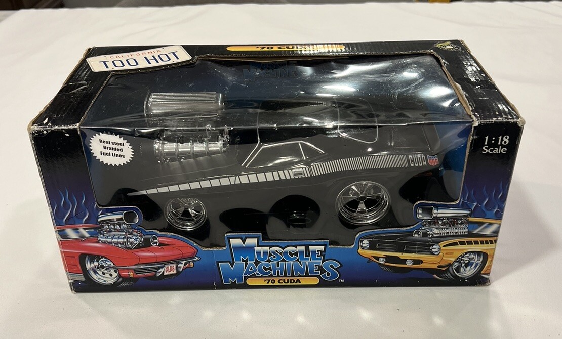 '70 CUDA BLACK MUSCLE MACHINE DIE-CAST SCALE 1:18 NEW