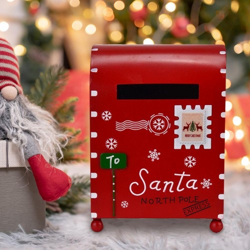 Christmas Decorative Mailbox Mini Mailbox for Indoor Outdoor Xmas Party Yard - Picture 5 of 7