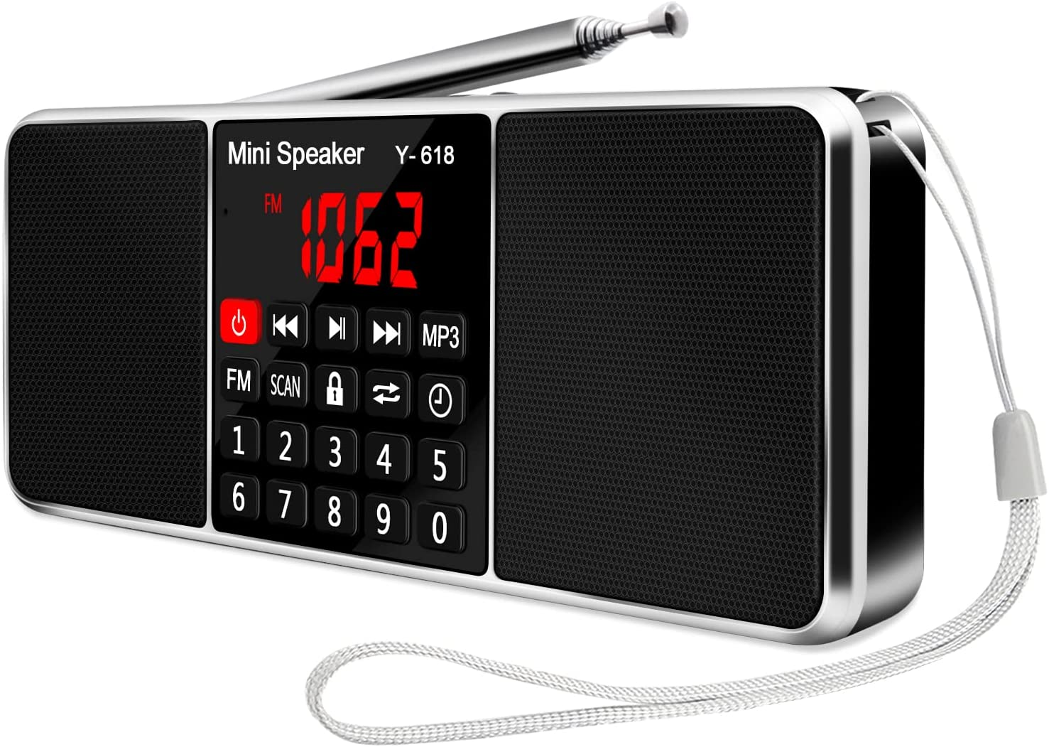 Multifunction Digital FM Radio Media Speaker MP3 Music Player Support TF Card US
